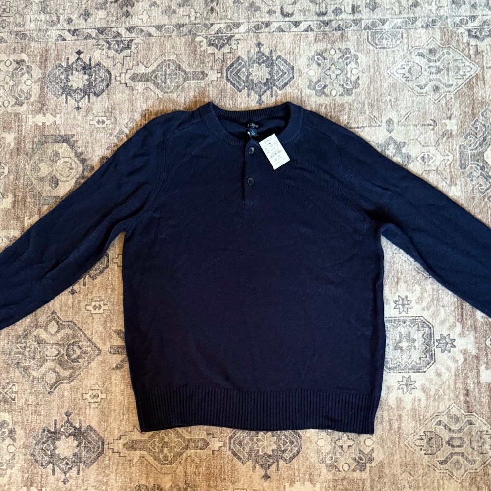 J.Crew Navy Button-Up Sweater